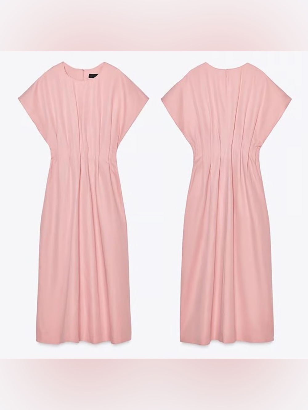 Zara Soft Pink Midi Dress